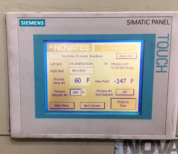 Used Novatec Model MPC-1000 Desiccant Dryer with Hopper