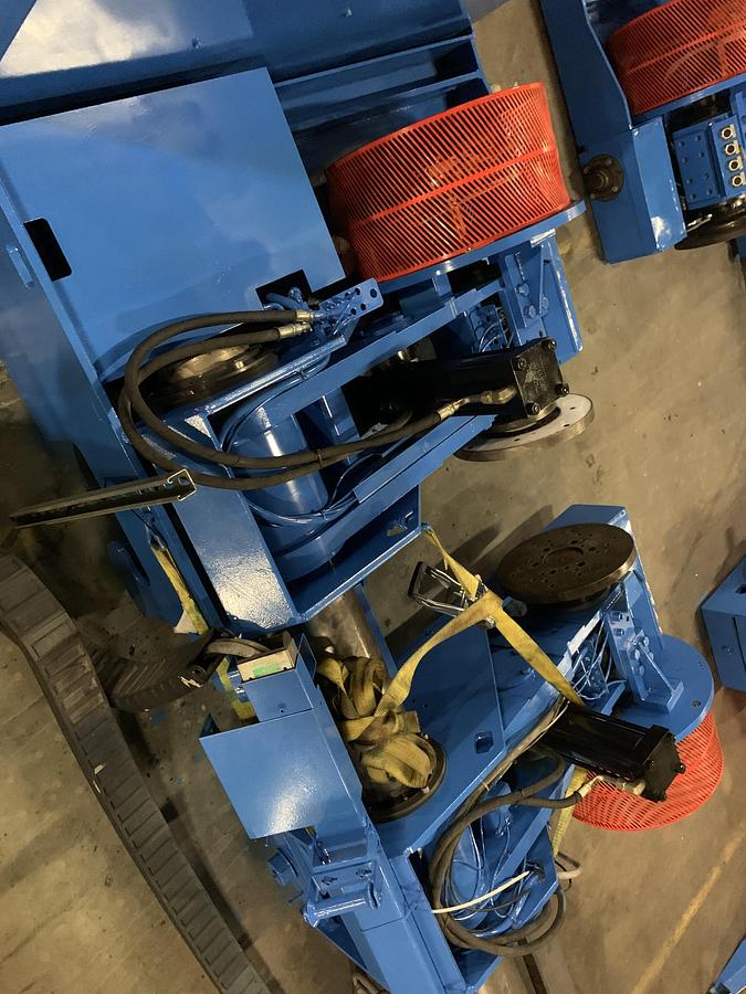 Used 87" JAGENBERG SHAFTLESS FLOOR PICK UP UNWIND STAND MDL SE-15  60" OD  ROLL CAPACITY