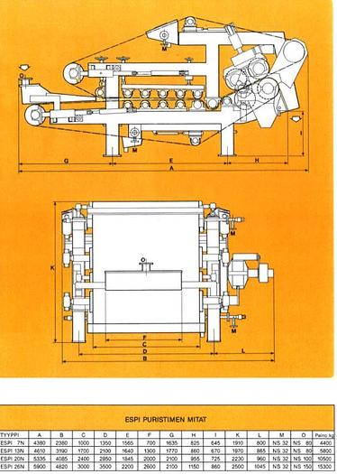 Used 2.0M (79") ENSO GUTZEIT ESPI 20N TWIN WIRE 30%-40% OUTPUT