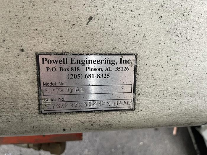 Used 97" POWELL SHAFTLESS FLOOR PICK UP UNWIND STAND 72" DIAMETER