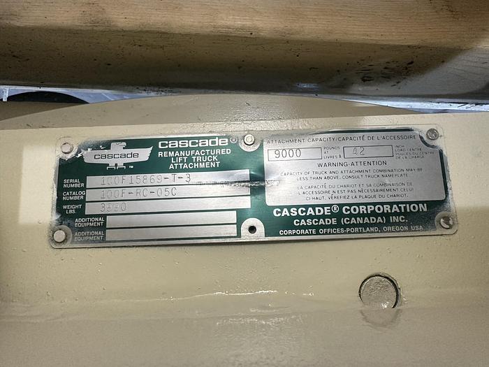 Used CASCADE 100F15863-T-3 84" PAPER ROLL CLAMP MODEL