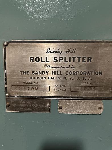 Used SANDY HILL OSCILLATING ROLL SPLITTER, M# 80X100