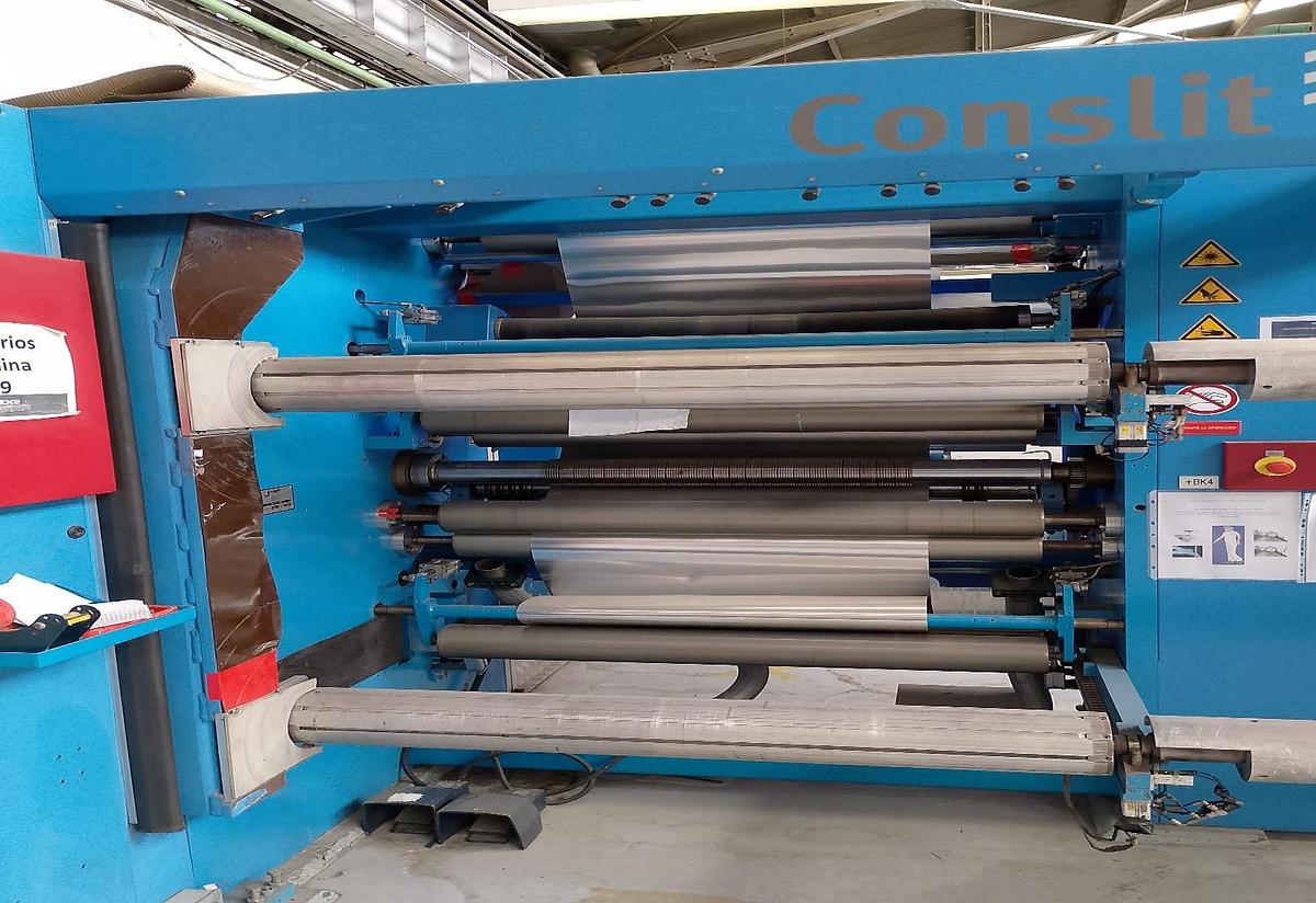 Used 41" (1050mm) WIDE KAMPF CONSLIT III 10/085 ALUMINUM FOIL DUPLEX SLITTER REWINDER
