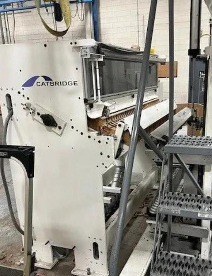 Used 55" WIDE CATBRIDGE DUPLEX TURRET SLITTER REWINDER WITH CORE LOADING - MFG 2018