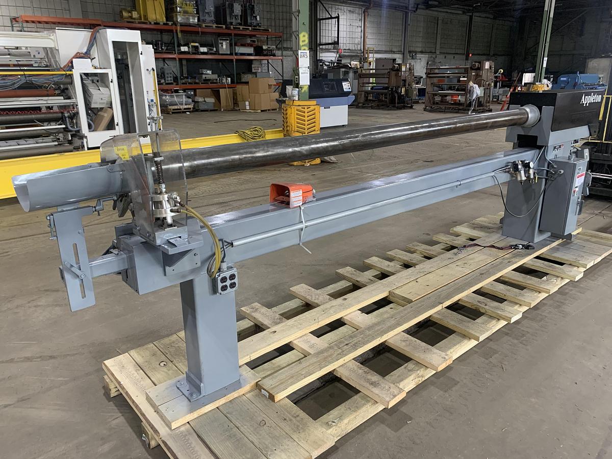 Used 120" WIDE APPLETON MENASHA MODEL S200 CORE CUTTER - 5" DIAMETER CORES