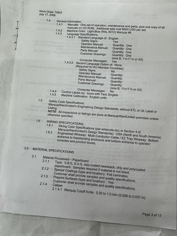Used 73" WIDE BW PAPERSYSTEMS / MARQUIP DUAL ROTARY SHEETER WITH D2 SPLICER