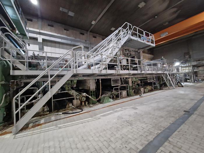 Used 220" (5.6M) VOITH PAPER MACHINE WITH SPEED SIZER 170,000 TPY 
