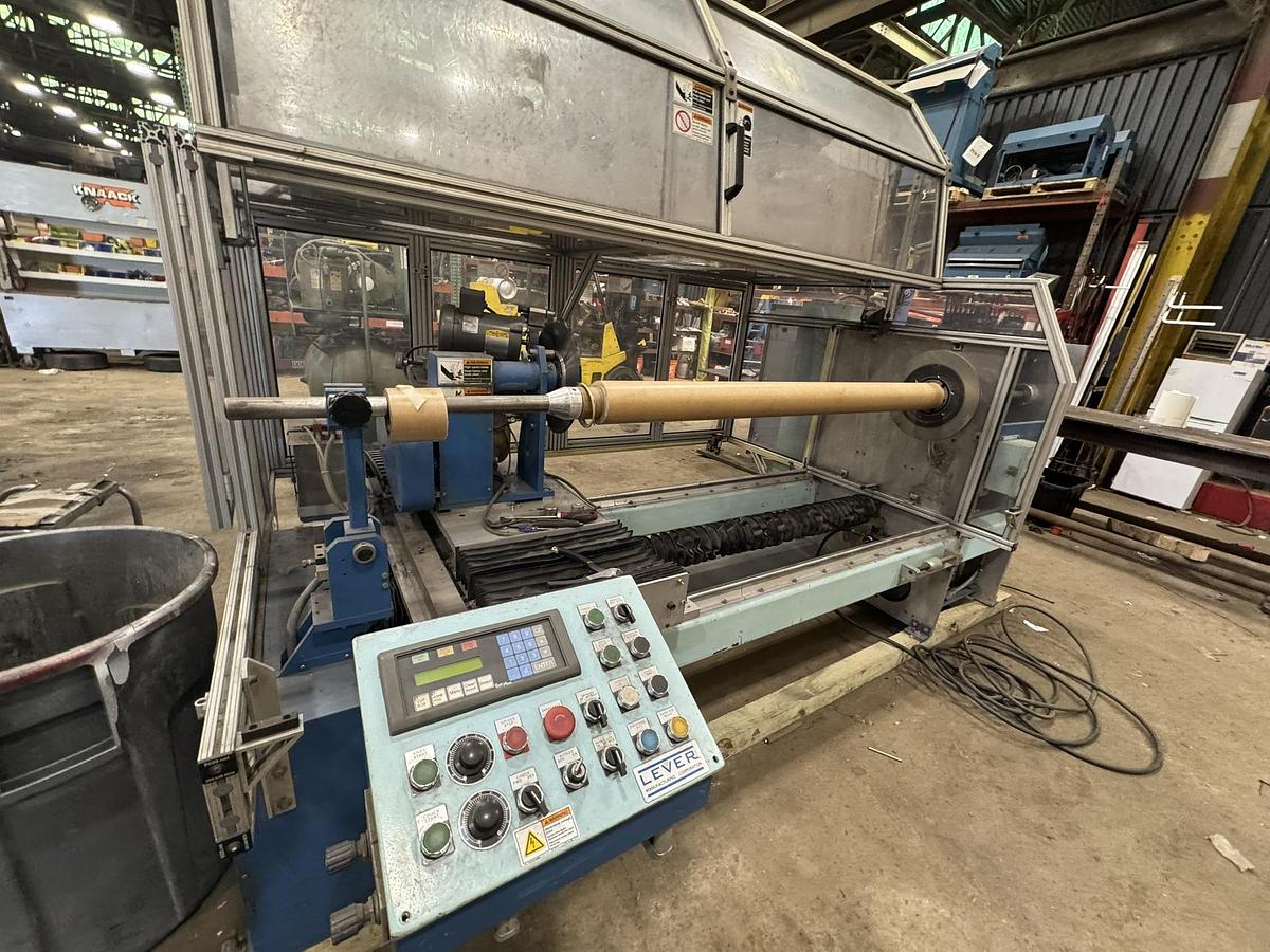 Used 60" WIDE LEVER LS1500 AUTOMATIC SINGLE KNIFE BALONEY CUTTER 16" DIAMETER