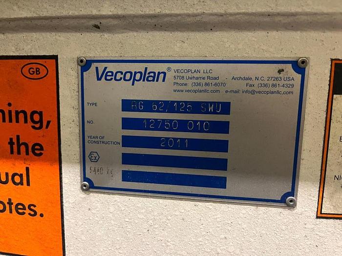 Used 62" WIDE VECOPLAN TYPE RG 62/125 SWU SINGLE SHAFT SHREDDER MANUFACTURED 2011 PENDING