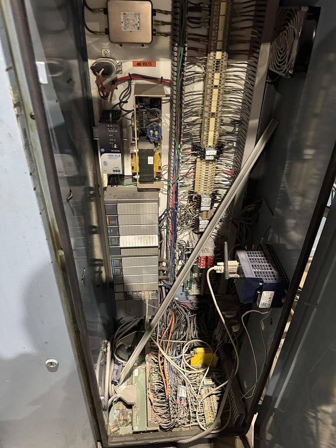 Used 72" WIDE JENNERJAHN MODEL SRA-72 COUNTER ROLL SLITTER REWINDER