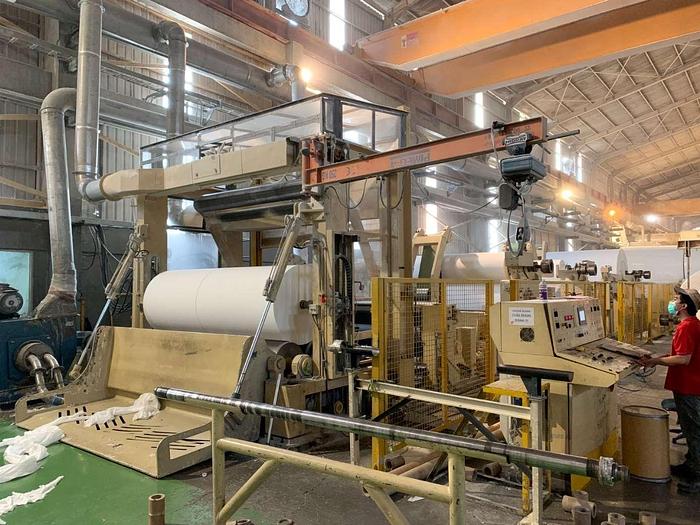 Used 108" (2.75M) RECARD CRESCENT FORMER TISSUE MACHINE 70 TPD PM15