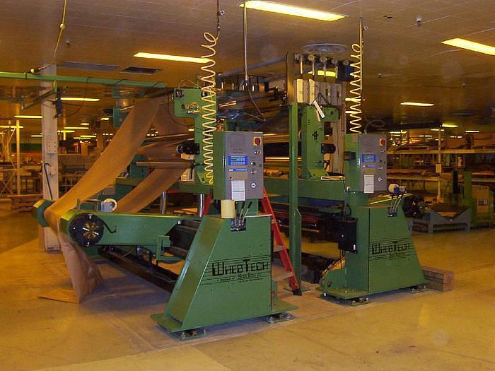 Used WEB TECH 64" WIDE SHAFTLESS UNWIND STAND  60" DIAMETER