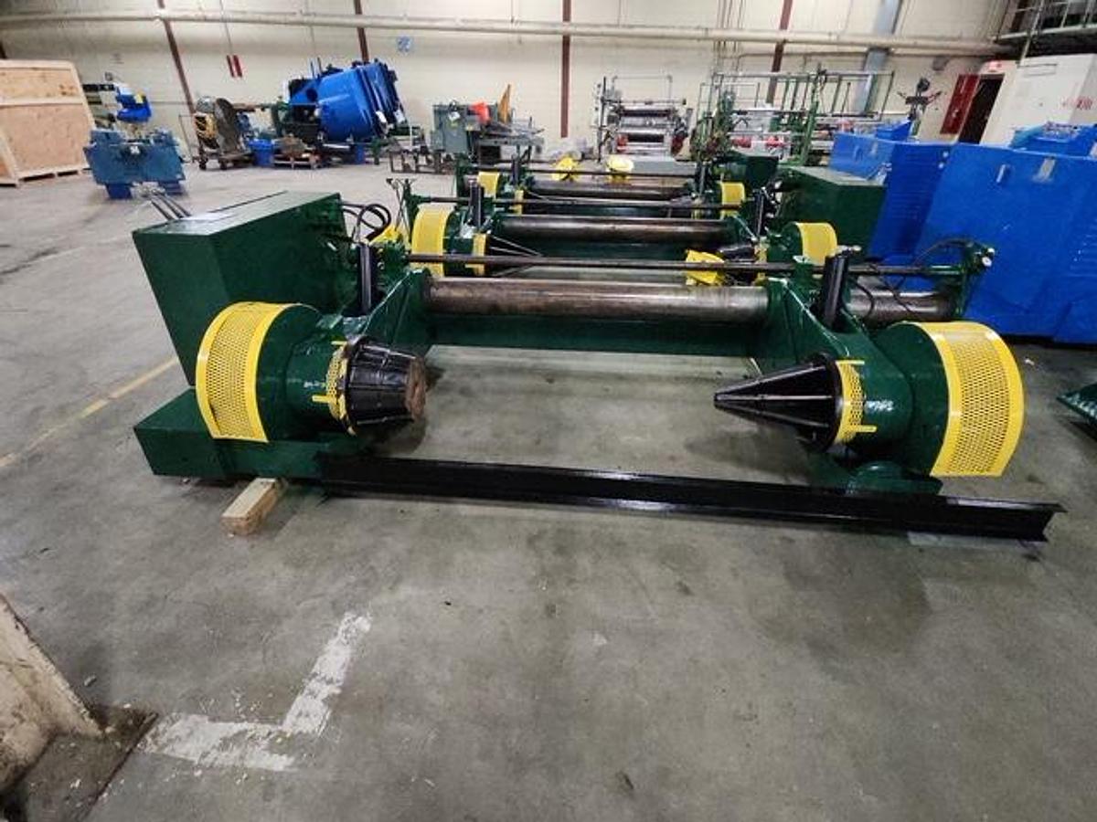 Used CLARK AIKEN 72" W X 72" OD SHAFTLESS FLOOR PICKUP UNWIND STANDS (4) AVAIL