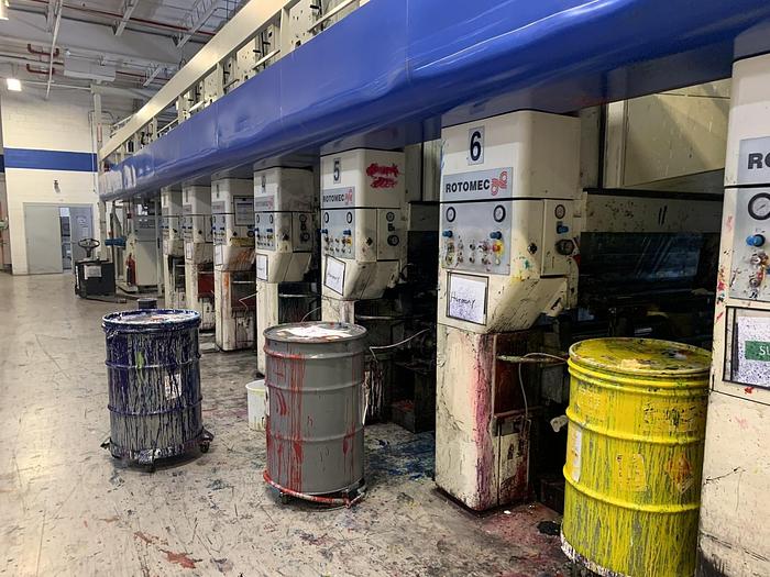 Used 40" ROTOMEC MODEL RS 4003 10 COLOR ROTOGRAVURE PRESS (SOLVENT INK) MFG. 2006