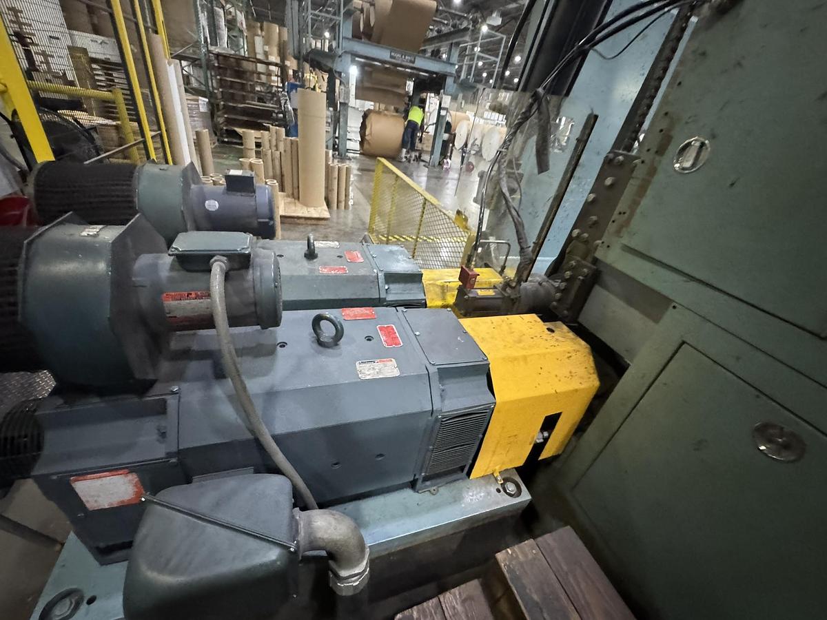 Used 95" WIDE A&F TWO DRUM SLITTER REWINDER - SHAFTLESS 72" DIAMETER REWIND