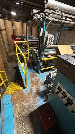 Used 65" WIDE JAGENBERG SYNCHRO 166 DUAL ROTARY SHEETER 2 BACKSTANDS