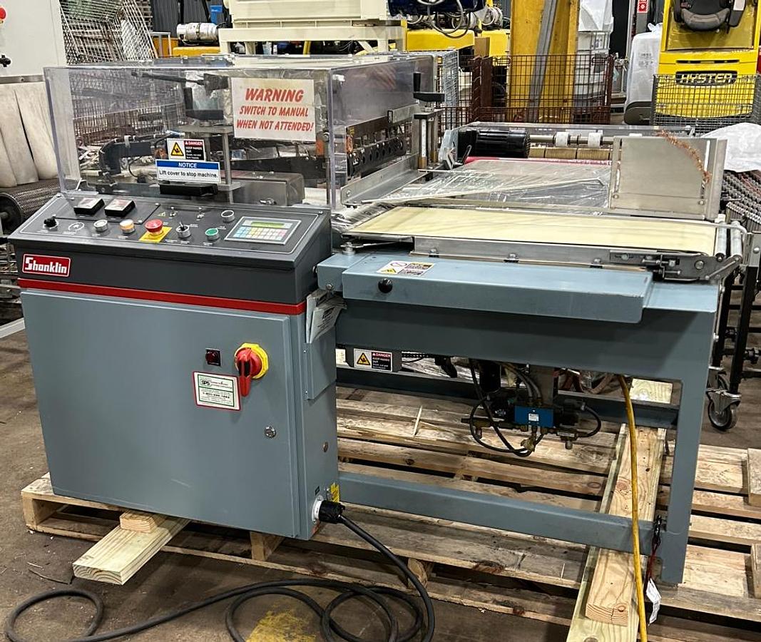Used SHANKLIN A26A AUTOMATIC L-BAR SEALER WITH CLOSING CONVEYOR
