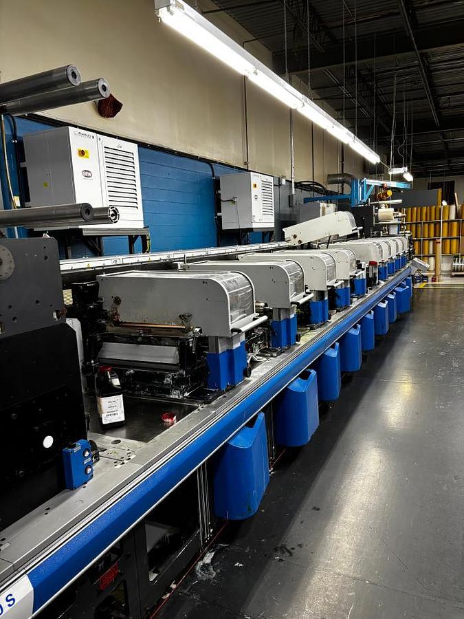 Used 20" WIDE GALLUS EM 510 SERVO DRIVEN 10 COLOR UV FLEXO PRESS