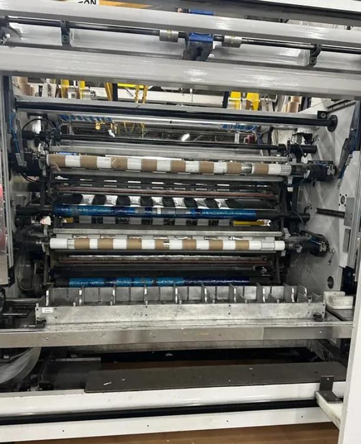 Used 62" WIDE GHEZZI & ANNONI MODEL FA 300 NV FULLY AUTOMATIC TAPE SLITTER MFG 2020