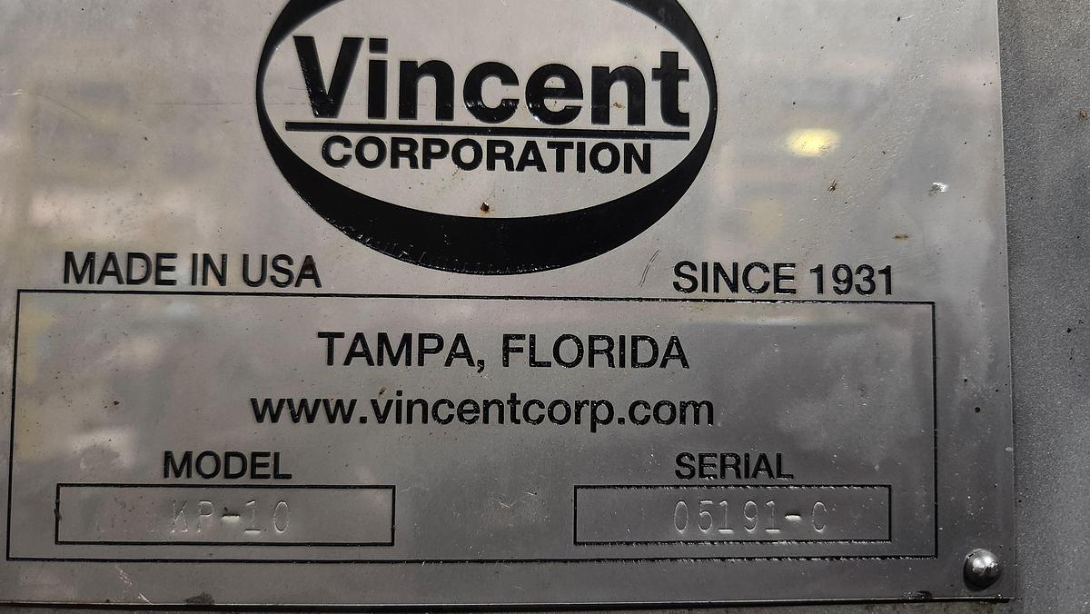 Used VINCENT KP-10 SCREW PRESS