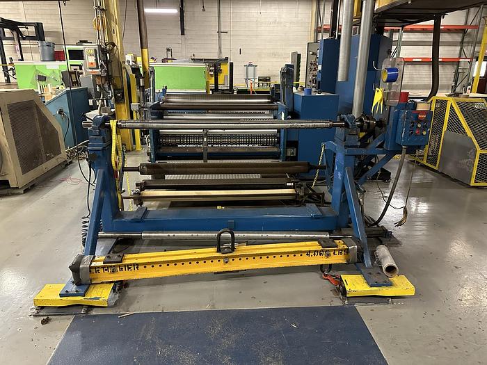 Used 52" SHANKS MODEL 828 DUPLEX SLITTER REWINDER SHEAR AND SCORE SLITTING CAPACITY