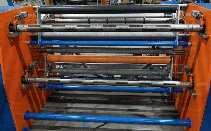 Used 63" PARKLAND INTL CANTILEVERED DUPLEX SLITTER REWINDER 27" REWIND DIAMETER MFG 2010