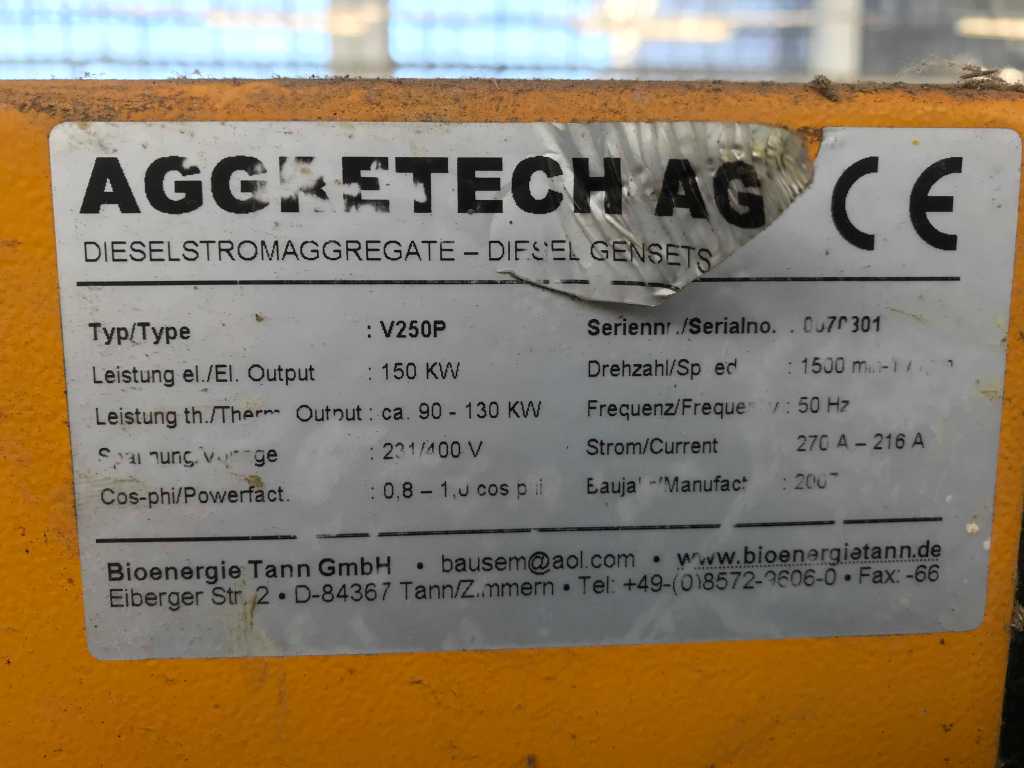 Usato 2007 Co-generatore di corrente in bioenergia da 150 Kw.