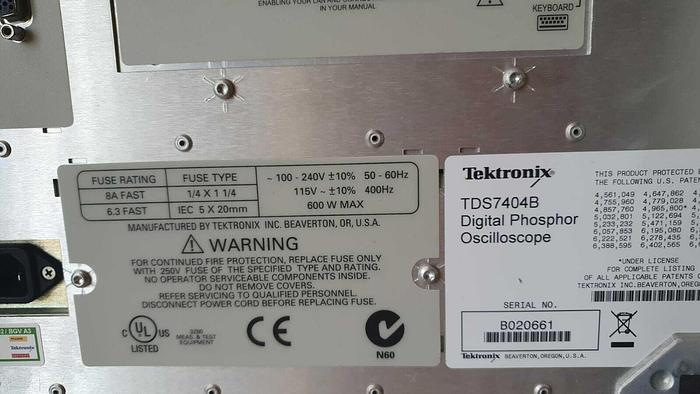 Used Tektronix TDS7404B Digital Phosphor Osciloscope , tds 7404B + 4 x TCA-BNC
