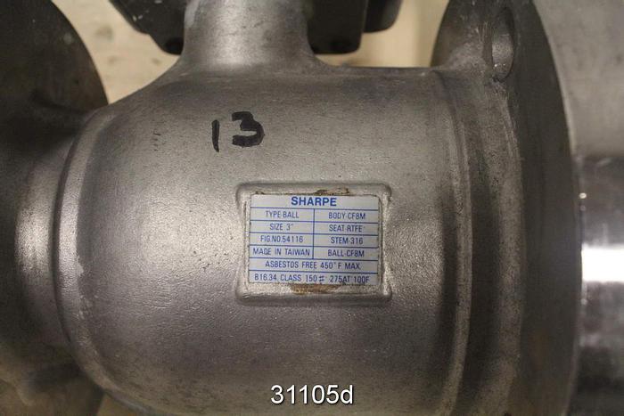 Used Sharpe 3" Control Ball Valve #31105