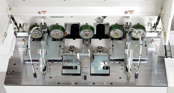 Cantek EM12 Continuous Throughfeed End Matcher, 10HP Motors, 3PH, 12" width Capacity, 1.38" Height Capacity