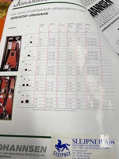 Used USED WIDE BELT SANDER JOHANNSEN, MODEL AEROSTAT COMBI 1100