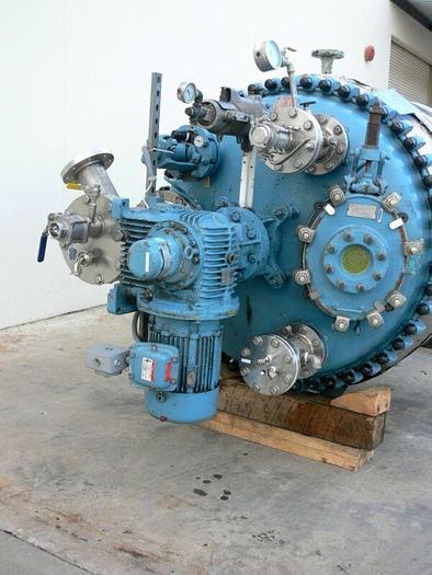 Used Pfaudler 300 Gallon Stainless Steel & Glass Lined Jacketed Reactor w/ Top Mixer