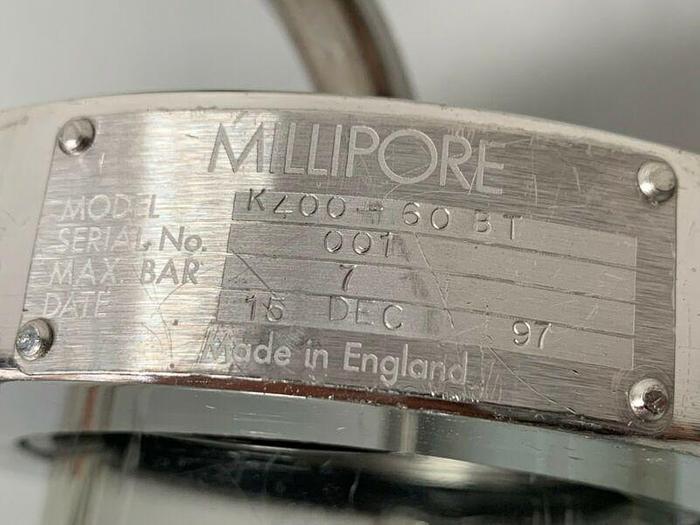 Used Millipore K400-60BT Chromatography Column w/ 3-Way 1/2" Sanitary Fittings