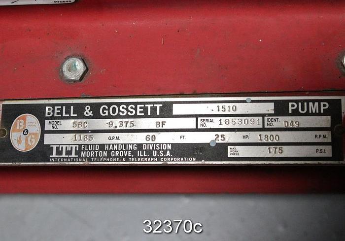 Used Bell & Gossett 5BC 9.375 BF Type 1510, 5x8x10" Pump #32370