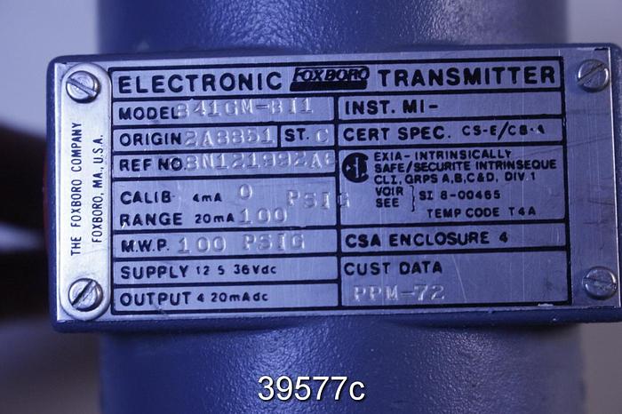 Used Foxboro 841GM-BI1 Pressure Transmitter #39577