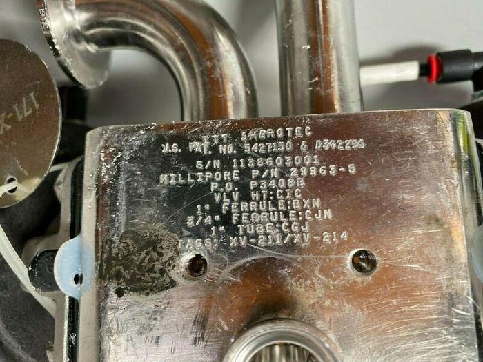 Used 2 ITT Pure-Flo A209 3-way Stainless Steel Valves w/ Monitor 1" & 3/4" Sanitary