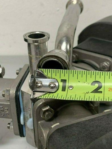 Used 3 ITT Pure-Flo Sherotec Stainless Steel Valves w/ Position Monitor 3/4" Sanitary