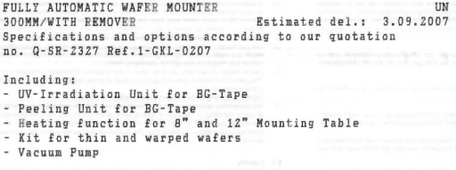 Used LINTEC RAD-2500F / 12RM Wafer Mounter