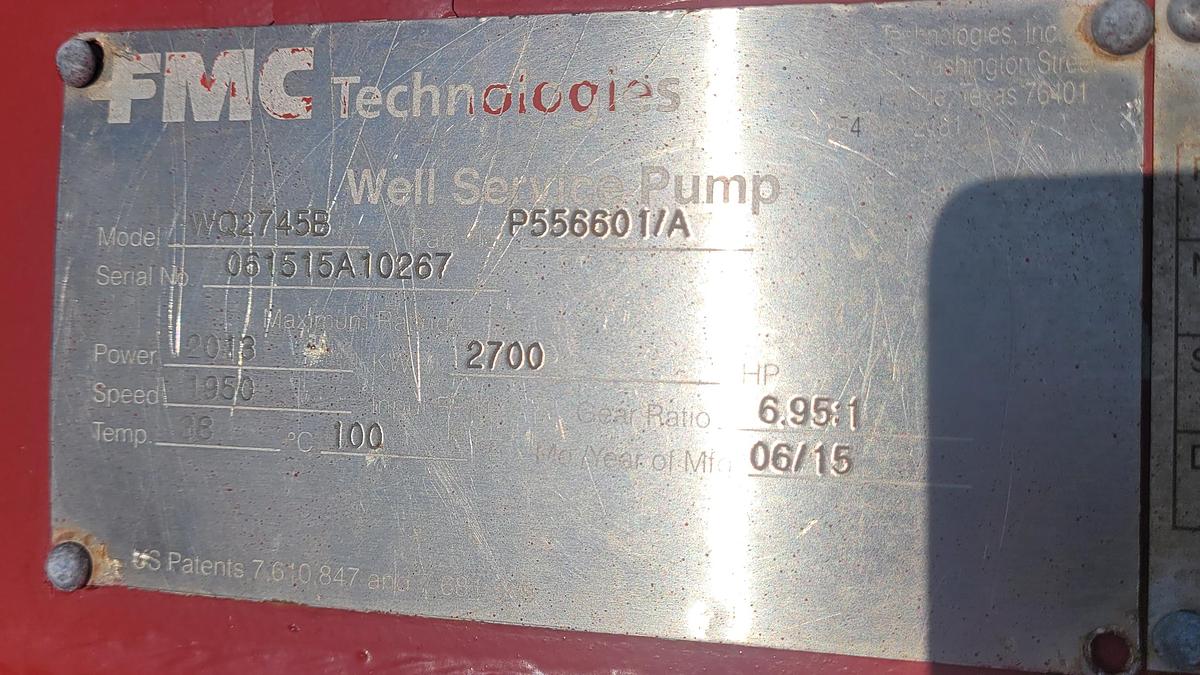 Used 2012 Caterpillar FMC 2500 Quintuplex Frac Pump