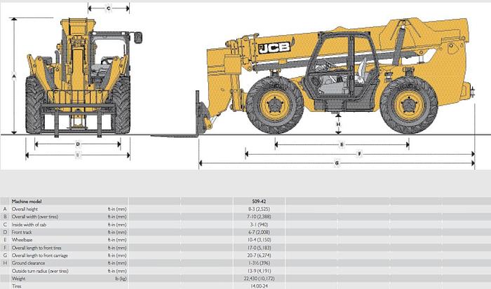 Used JCB 9,000Lbs Reach Lift