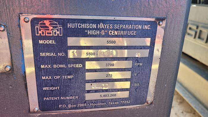 Refurbished 2011 Hutchison Hayes 5500 Centrifuge