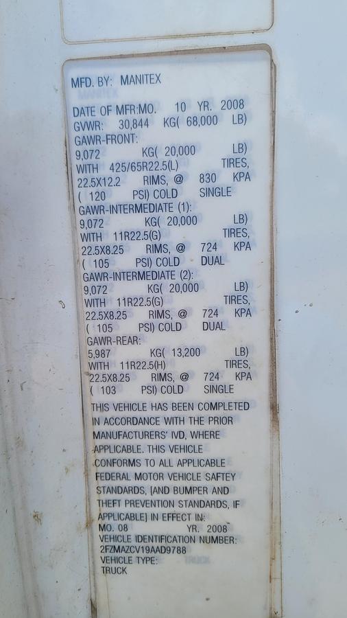 Used 2009 Manitex 50110 Boom Truck