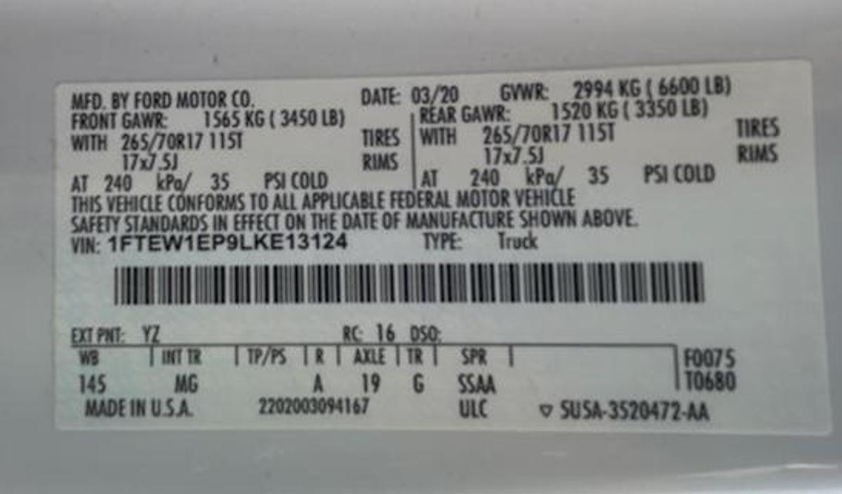 Used 2020 Ford F-150 Crewcab 4wd