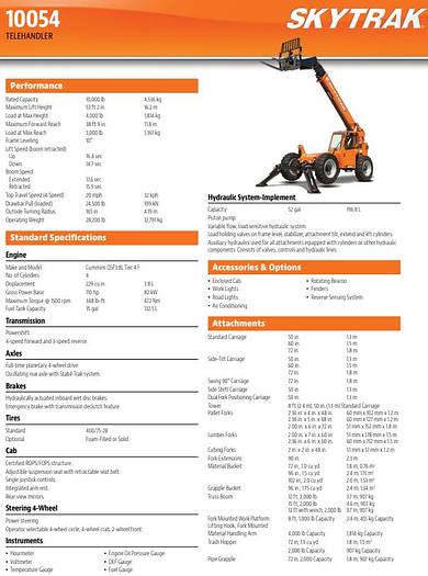 Used Reach lift 10,000Lbs Skytrak