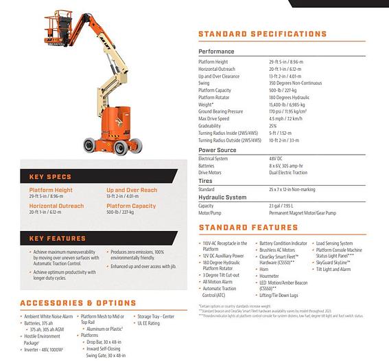 Used JLG Electric 30ft boom