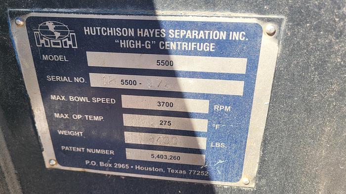 Refurbished 2011 Hutchison Hayes 5500 Centrifuge