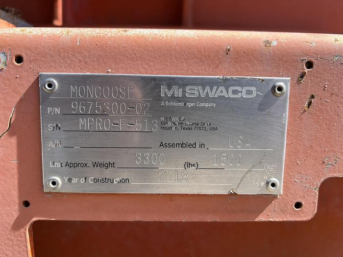 Used 2013 MI SWACO Mongoose Pro