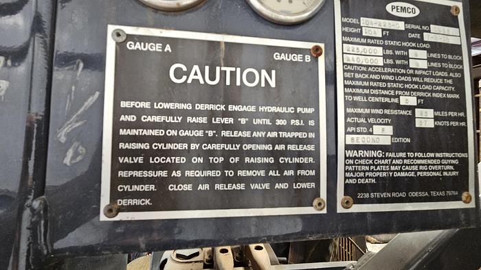 Used 2014 Taylor TI500 Workover Rig