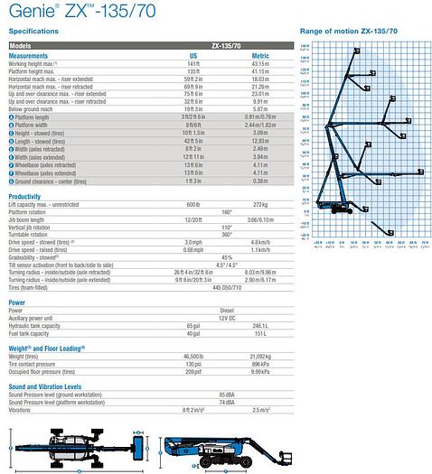 Used 2016 Genie 135ft Articulating Boom