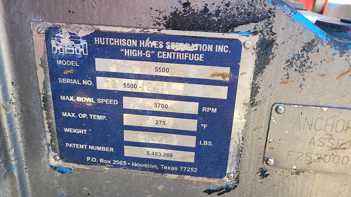 Refurbished 2011 Hutchison Hayes 5500 Centrifuge